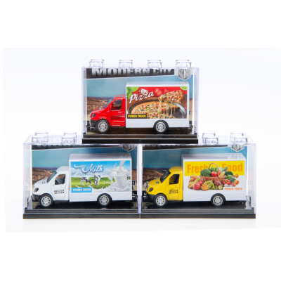 3052 DIECAST DELIVERY FOOD TRUCK PULL BACK