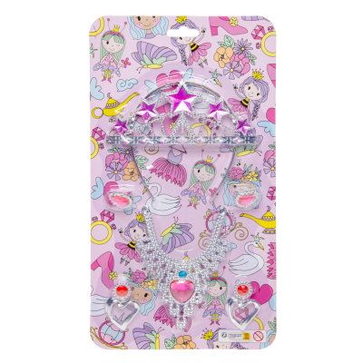 0073 PINK BEAUTY SET WITH TIARA & NECKLACE