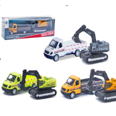 3055 DIECAST TRUCK & EXCAVATOR PULL BACK