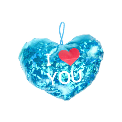 1761 PLUSH METALLIC HEART 3ASS