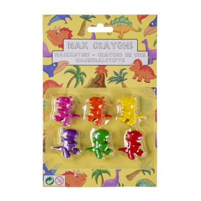 6033 6PCS WAX CRAYONS DINOSAUR