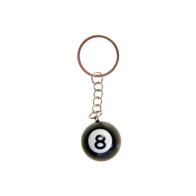 9967 KEYCHAIN BLACK BILLIARDS 8