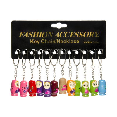 9975 KEYCHAIN WOODEN MATRYOSHKA DOLL