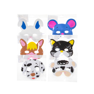 9672 FARM ANIMAL MASK IN FOAM, 6ASS