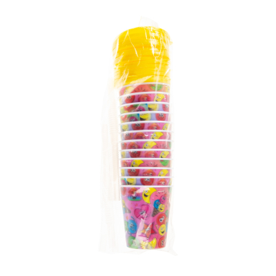 8177 3D CUP W STRAW & LID, EMOTION FACES