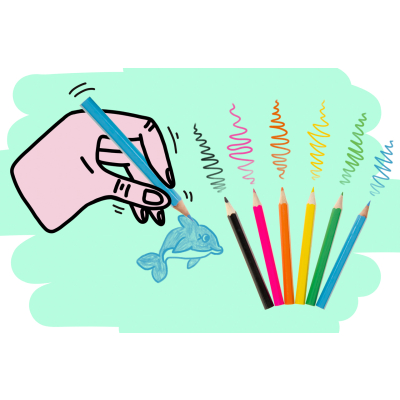 6070 COL PENCILS 6PCS SHORT SEA ANIMALS