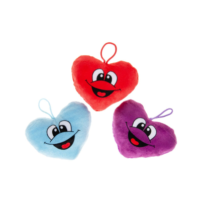 1713 PLUSH, SUPER SOFT, LAUGHING HEART 4ASS