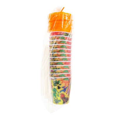 8179 3D CUP W STRAW & LID, DINO