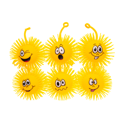8389 PUFFER BALL W EMOTION FACES 10CM