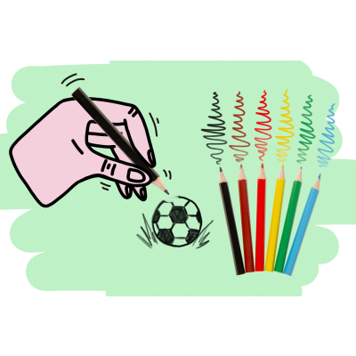 6067 COL PENCILS 6PCS SHORT FOOTBALL