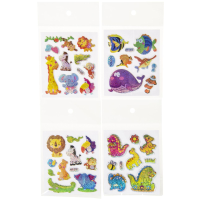 9736 4ASS SHINY STICKER ANIMAL PP