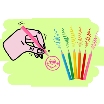 6068 COL PENCILS 6PCS SHORT EMOTION FACE
