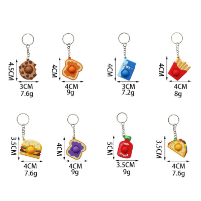 9891 KEYCHAIN POP-IT FOOD ASSORTMENT