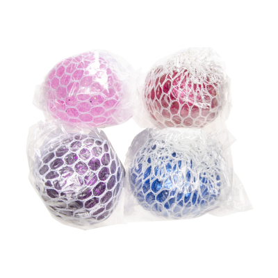9268 SQUEEZE MESH BALL 65MM, GLITTER