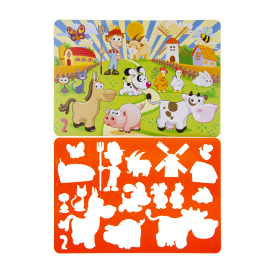 6535 STENCIL SET FARM ANIMALS