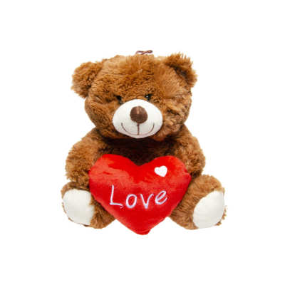1854 PLUSH BEAR W HEART 2ASS