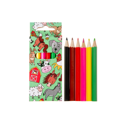 6071 COL PENCILS 6PCS SHORT FARM ANIMALS