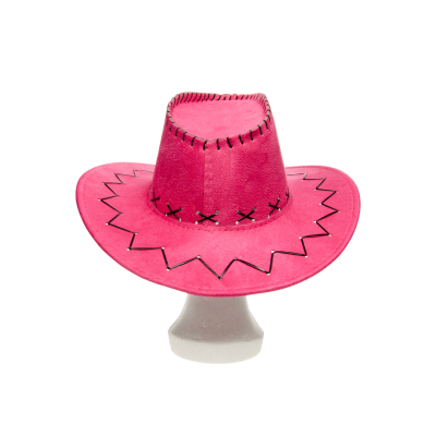 9174 PINK COWBOY HAT LEATHERLOOK