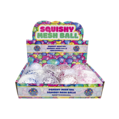 9268 SQUEEZE MESH BALL 65MM, GLITTER