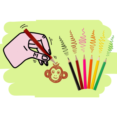 6069 COL PENCILS 6PCS SHORT WILD ANIMALS