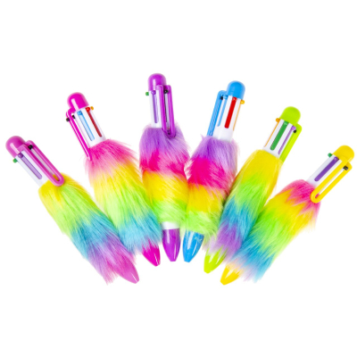 6325 6 COL FLUFFY BALLPEN