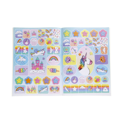 6852 COLORING BOOK W STICKERSHEET UNICORN L