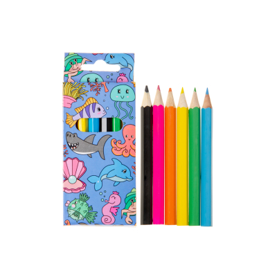 6070 COL PENCILS 6PCS SHORT SEA ANIMALS