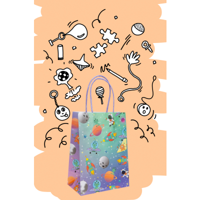 7431 PAPER GIFT BAG, SPACE °°°
