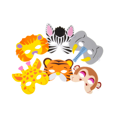 9674 WILD ANIMAL MASK IN FOAM, 6ASS