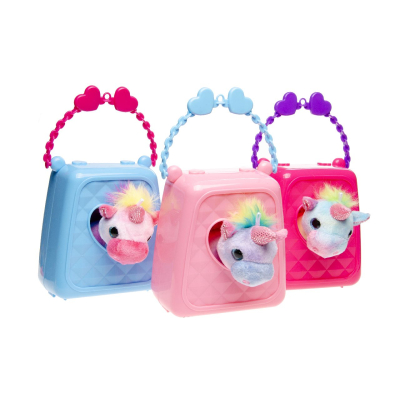 1860 PLUSH UNICORN IN HANDBAG W ACC