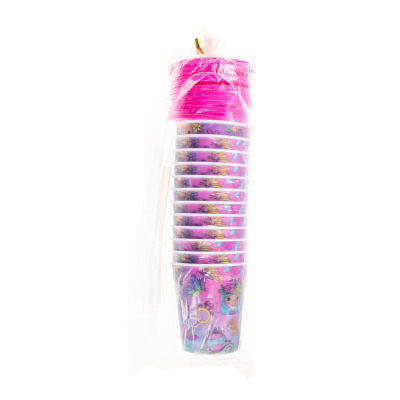 8180 3D CUP W STRAW & LID, PRINCESS