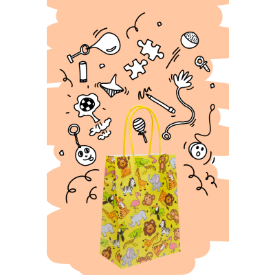7422 PAPER GIFT BAG, WILD ANIMALS