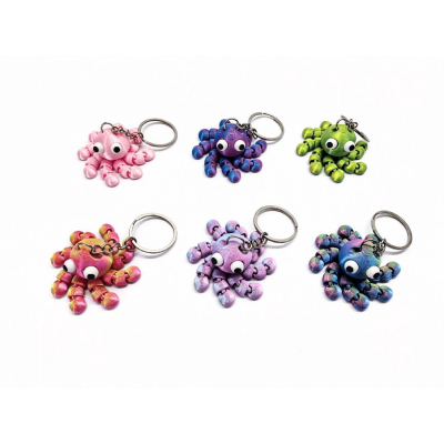 9875 KEYCHAIN LASER OCTOPUS COLOR