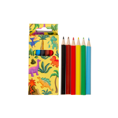 6062 COL PENCILS 6PCS SHORT DINO