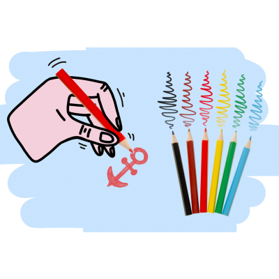 6063 COL PENCILS 6PCS SHORT PIRATE