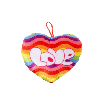 1903 PLUSH, VELVET, HEART RAINBOW LOVE S