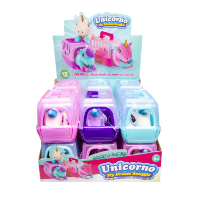 1862 PLUSH UNICORN W CAGE
