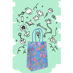7423 PAPER GIFT BAG, SEA ANIMALS °°°