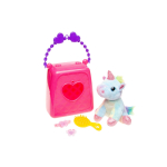 1860 PLUSH UNICORN IN HANDBAG W ACC
