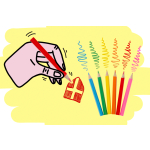 6072 COL PENCILS 6PCS SHORT SINTERKLAAS