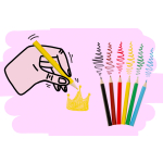 6064 COL PENCIL 6PCS SHORT PRINCESS