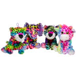 1949 PLUSH, WILD ANIMALS FLUO 4ASS