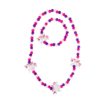 0470 WOODEN UNICORN NECKLACE W BRACELET