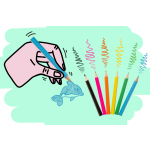 6070 COL PENCILS 6PCS SHORT SEA ANIMALS
