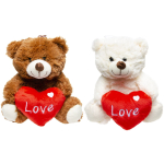 1854 PLUSH BEAR W HEART 2ASS