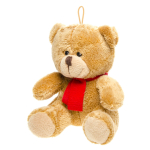 1763 PLUSH BEAR W RED SCARF 3ASS