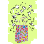 7427 PAPER GIFT BAG, EMOTION FACES