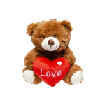 1854 PLUSH BEAR W HEART 2ASS