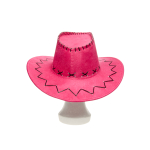 9174 PINK COWBOY HAT LEATHERLOOK