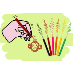 6069 COL PENCILS 6PCS SHORT WILD ANIMALS